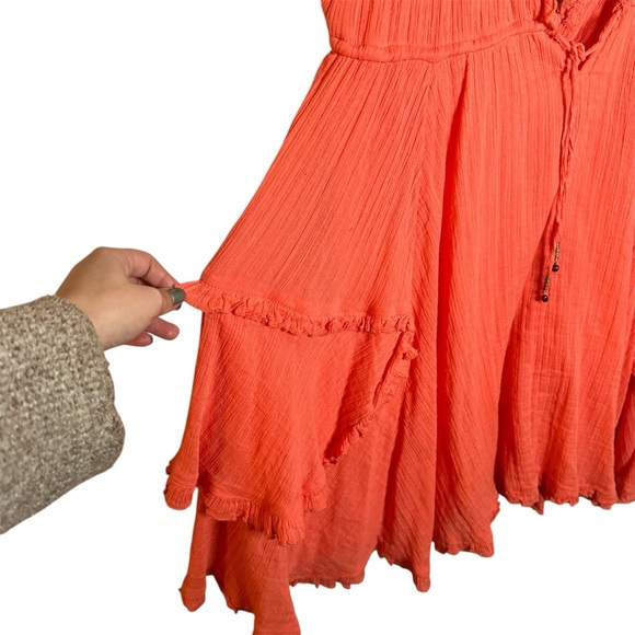 NEW Free People Endless‎ Summer Antoinette Mini Dress in Coral - Picture 4 of 9